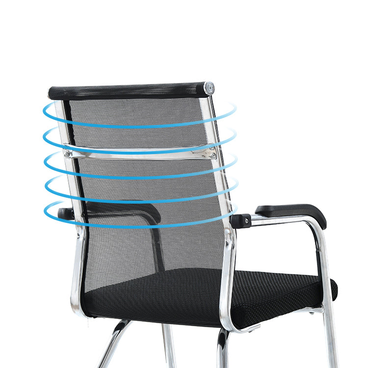 Silver Metal Mesh Modern Conference Chair Mid-Back and High Back Conference Chair