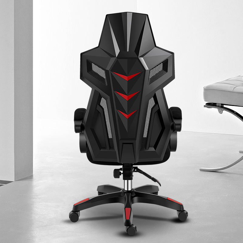 Black Nylon Frame Modern Gaming Chair Swivel Computer Desk Chair with Padded Arms