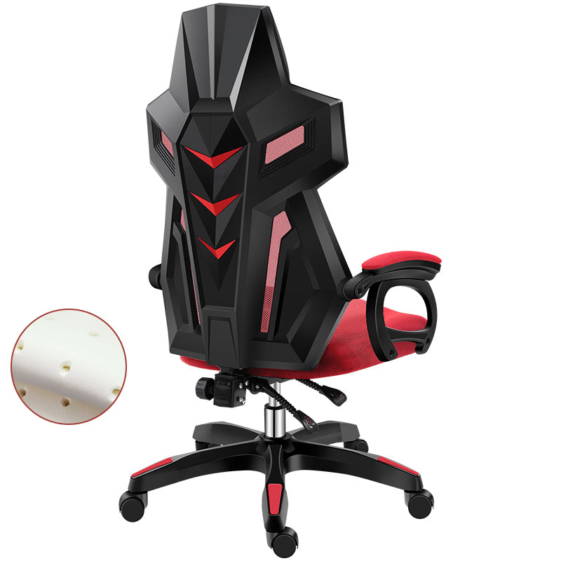 Black Nylon Frame Modern Gaming Chair Swivel Computer Desk Chair with Padded Arms