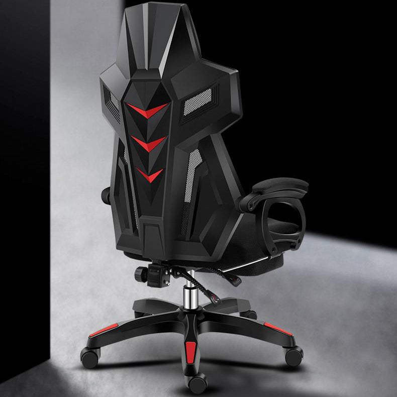 Black Nylon Frame Modern Gaming Chair Swivel Computer Desk Chair with Padded Arms