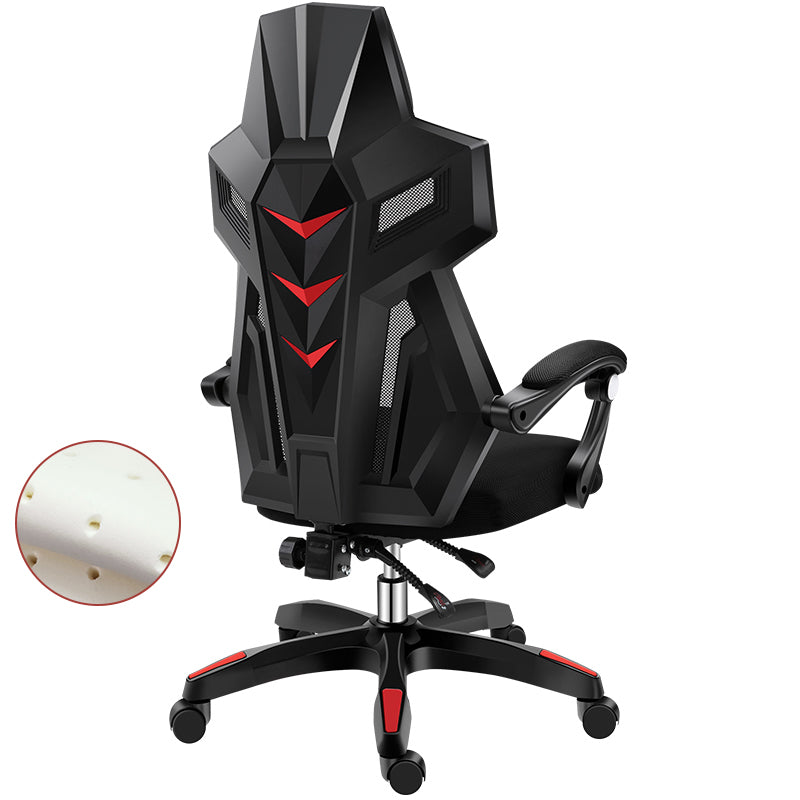 Black Nylon Frame Modern Gaming Chair Swivel Computer Desk Chair with Padded Arms