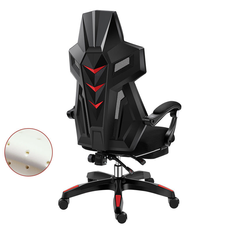 Black Nylon Frame Modern Gaming Chair Swivel Computer Desk Chair with Padded Arms