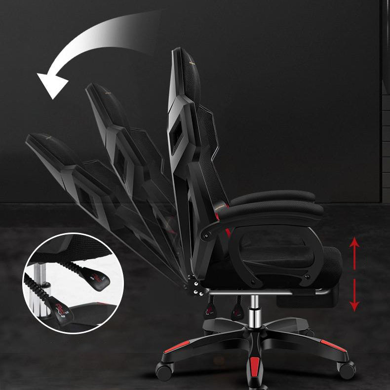 Black Nylon Frame Modern Gaming Chair Swivel Computer Desk Chair with Padded Arms