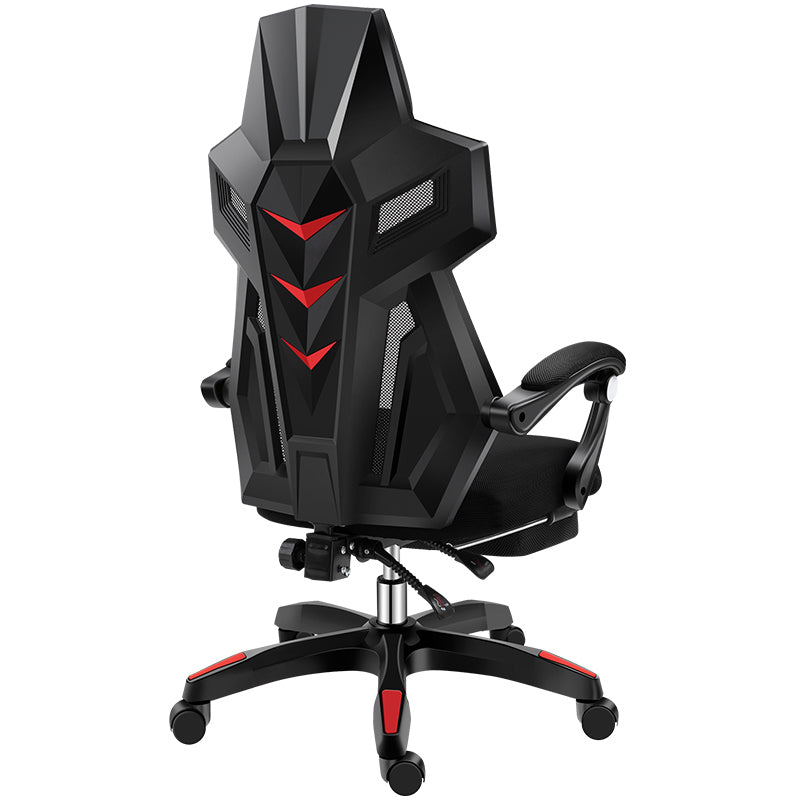 Black Nylon Frame Modern Gaming Chair Swivel Computer Desk Chair with Padded Arms