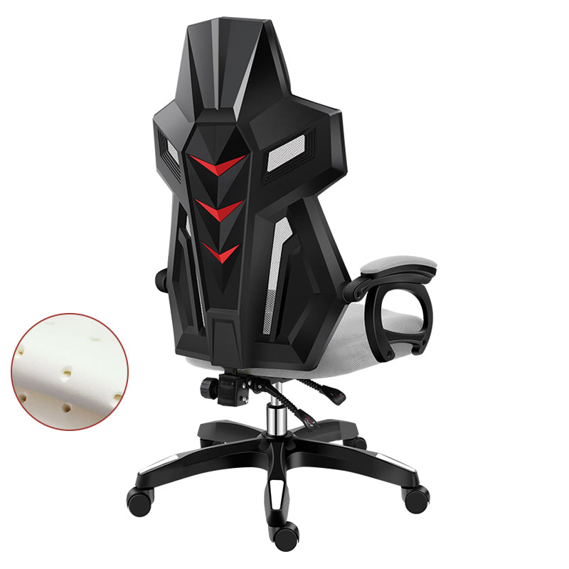 Black Nylon Frame Modern Gaming Chair Swivel Computer Desk Chair with Padded Arms