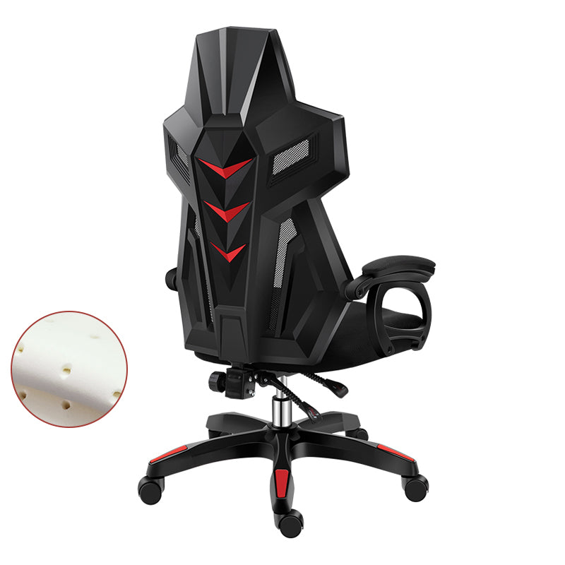 Black Nylon Frame Modern Gaming Chair Swivel Computer Desk Chair with Padded Arms