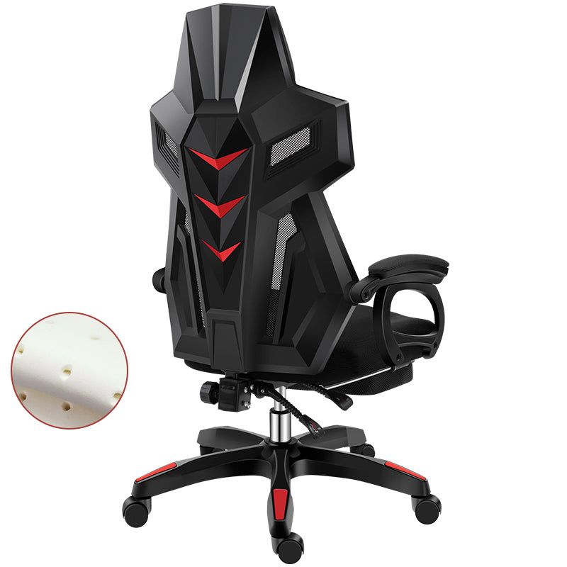 Black Nylon Frame Modern Gaming Chair Swivel Computer Desk Chair with Padded Arms