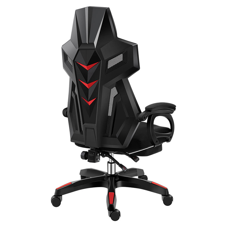 Black Nylon Frame Modern Gaming Chair Swivel Computer Desk Chair with Padded Arms