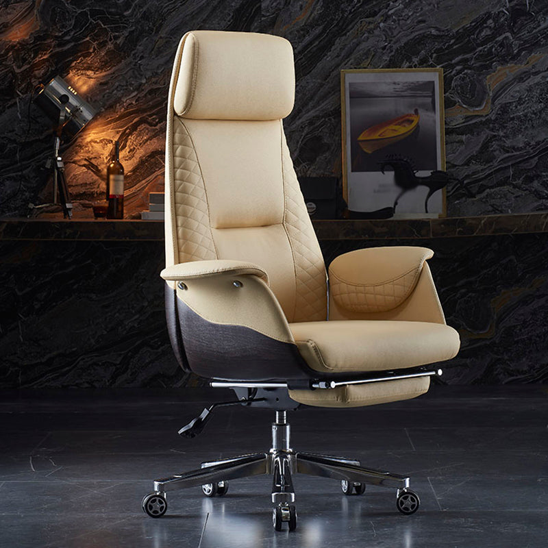 Executive Swivel Task Chair with Wheels Metal Base Contemporary Office Chair