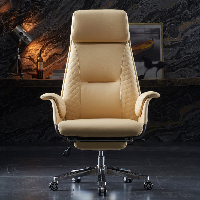 Executive Swivel Task Chair with Wheels Metal Base Contemporary Office Chair