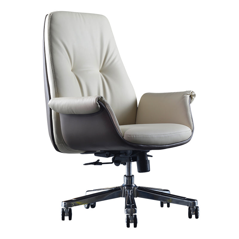 Modern Leather Executive Chair Adjustable Swivel Tilt Mechanism Office Chair