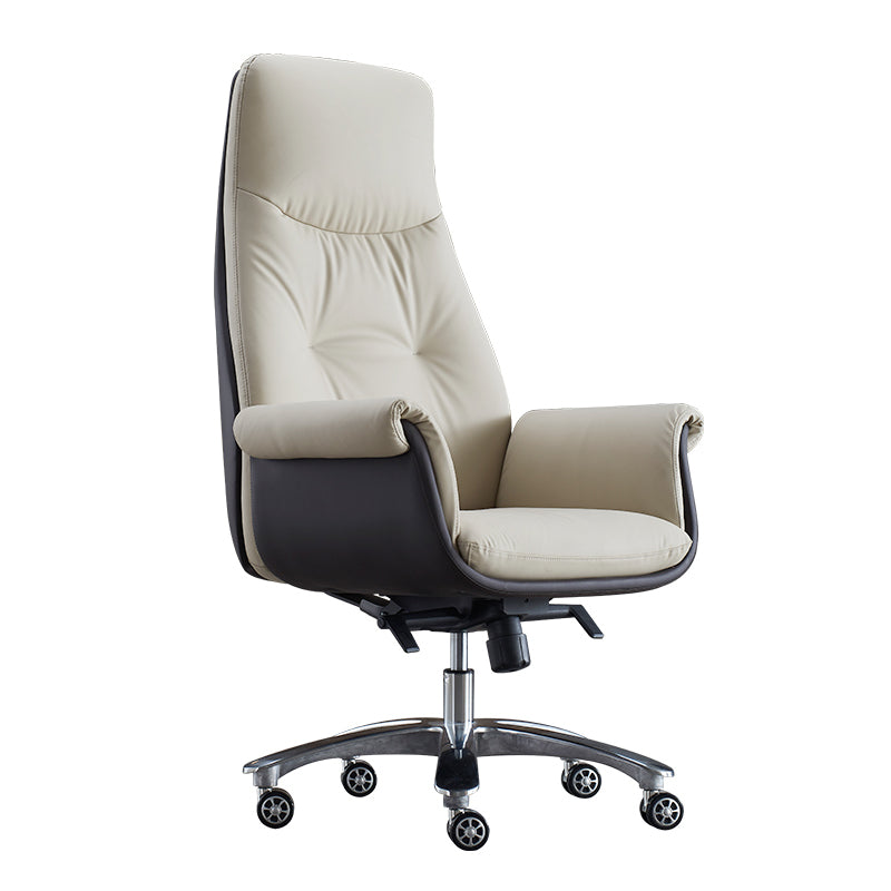 Modern Leather Executive Chair Adjustable Swivel Tilt Mechanism Office Chair