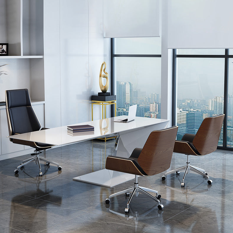 Executive Ergonomic Desk Chair Silver Metal Frame Modern Office Chair