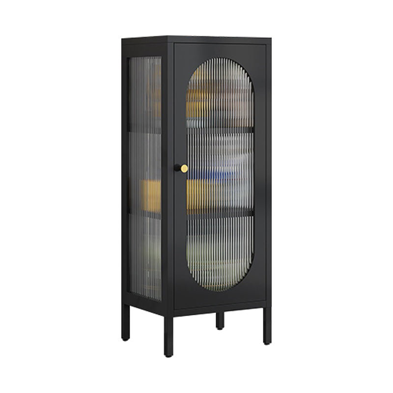 Contemporary Iron Dining Server Glass Doors Living Room Cabinets