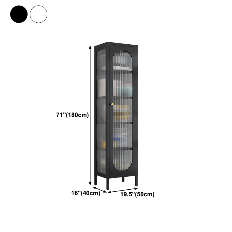 Contemporary Iron Dining Server Glass Doors Living Room Cabinets