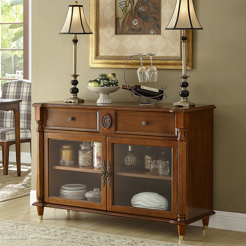 Contemporary Ash Wood Sideboard Kitchen Sideboard with Door and Drawer