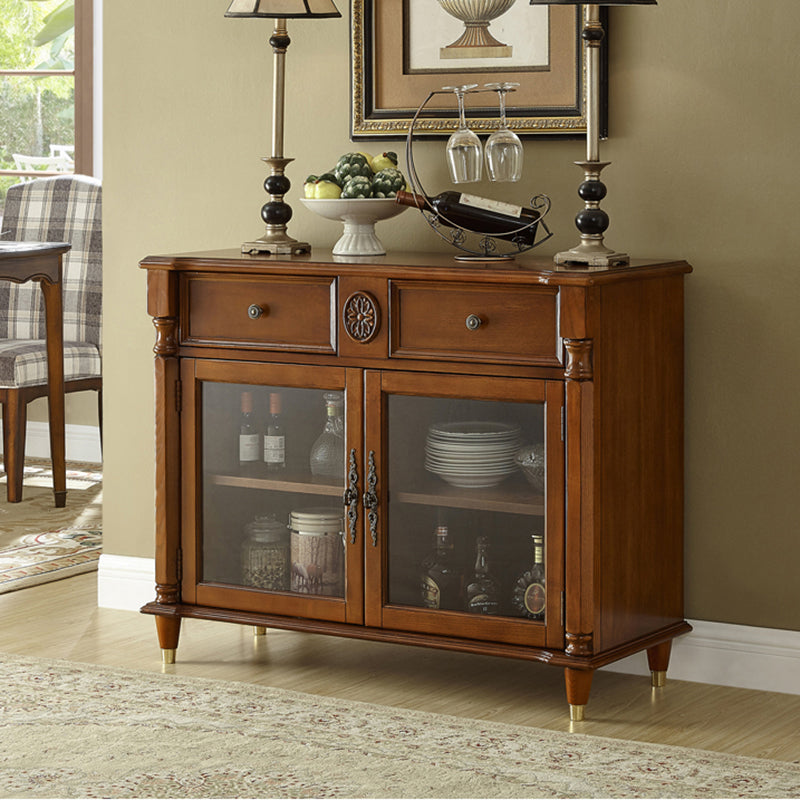 Contemporary Ash Wood Sideboard Kitchen Sideboard with Door and Drawer