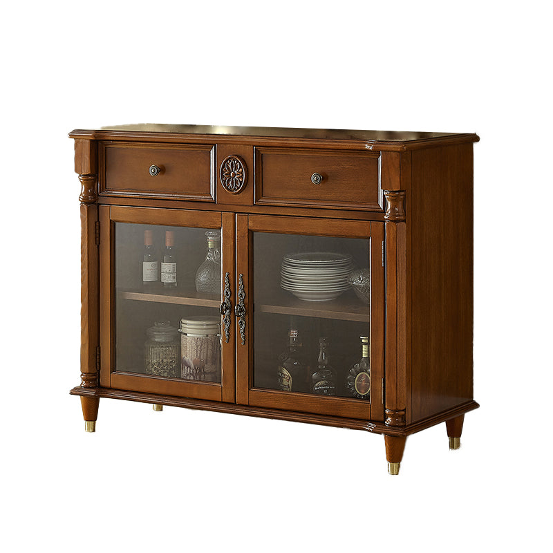 Contemporary Ash Wood Sideboard Kitchen Sideboard with Door and Drawer