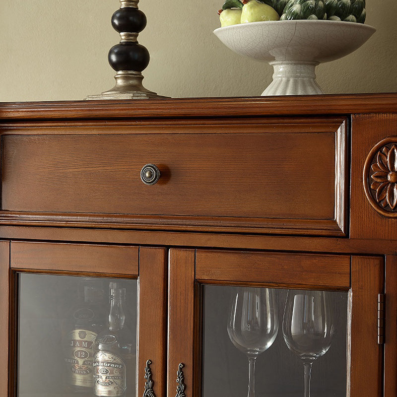 Contemporary Ash Wood Sideboard Kitchen Sideboard with Door and Drawer