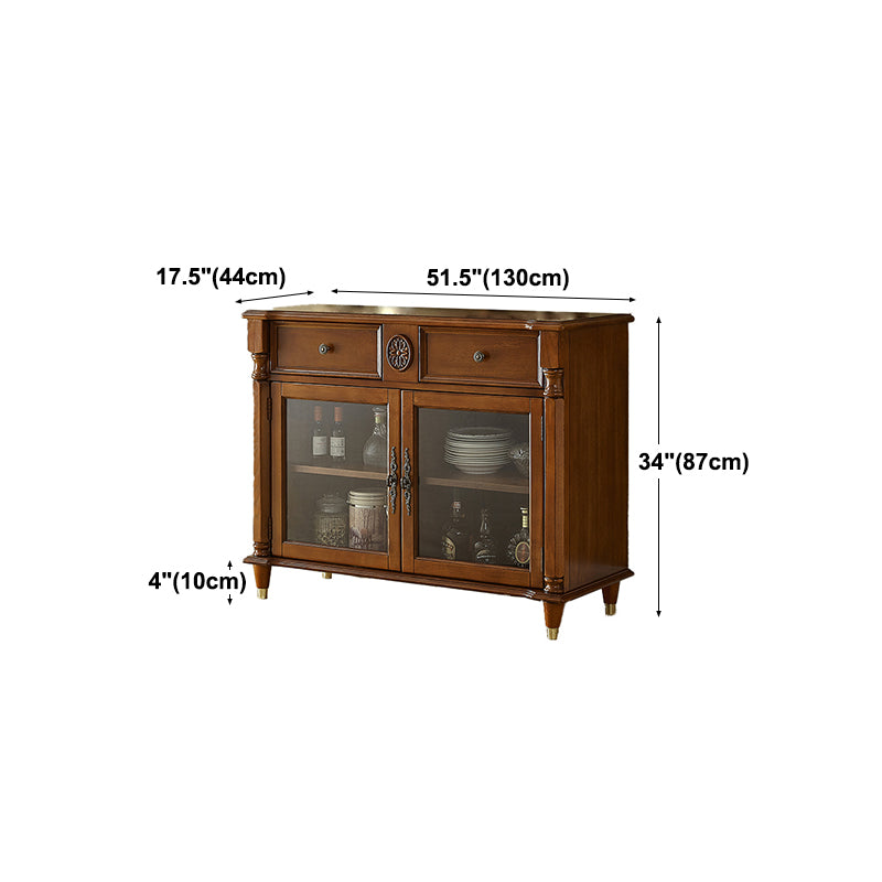 Contemporary Ash Wood Sideboard Kitchen Sideboard with Door and Drawer