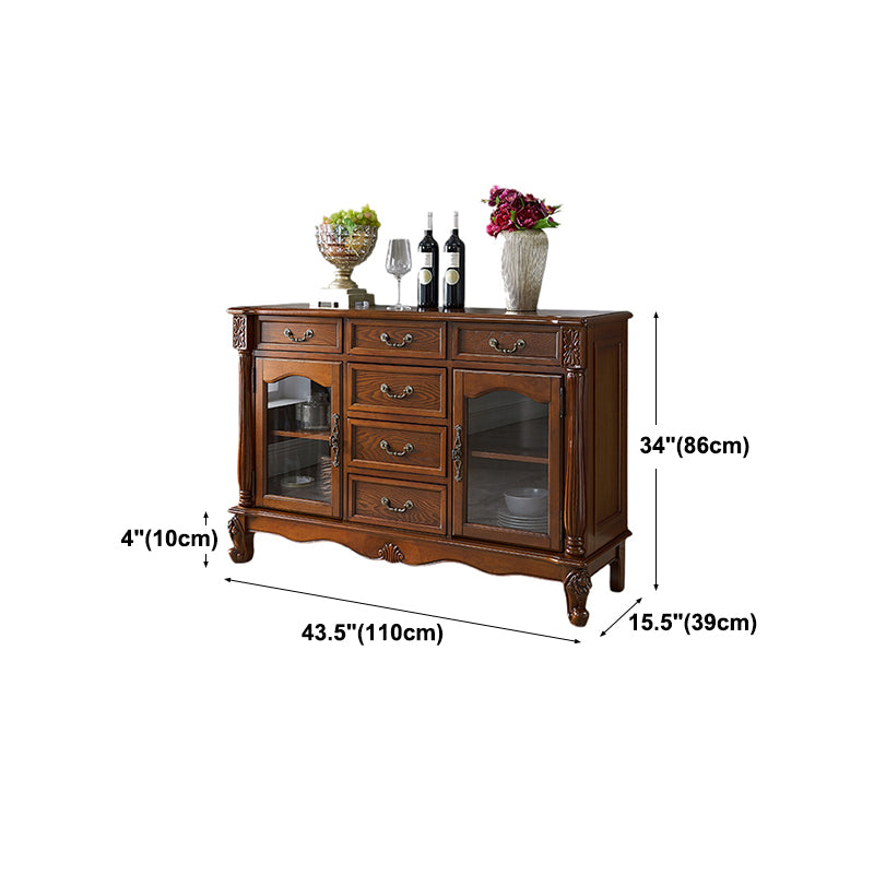 Contemporary Ash Wood Sideboard Kitchen Sideboard with Door and Drawer