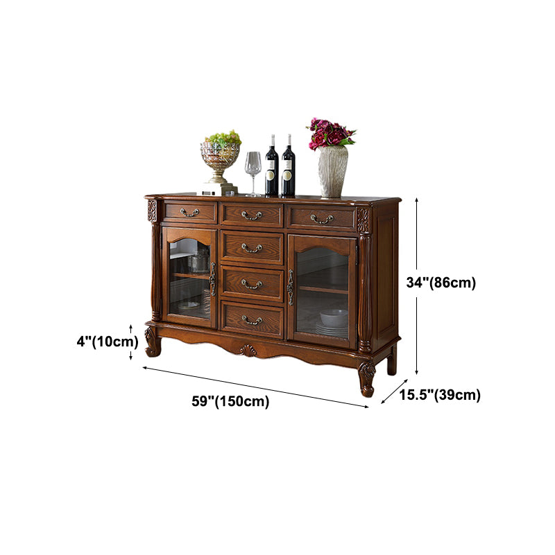 Contemporary Ash Wood Sideboard Kitchen Sideboard with Door and Drawer