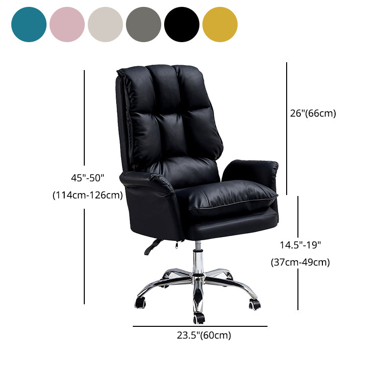 Silver Metal Modern Conference Chair High Back and Leather Conference Chair