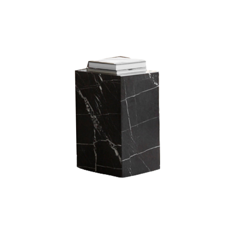 Contemporary Style Side Table Stone Block End Table for Living Room