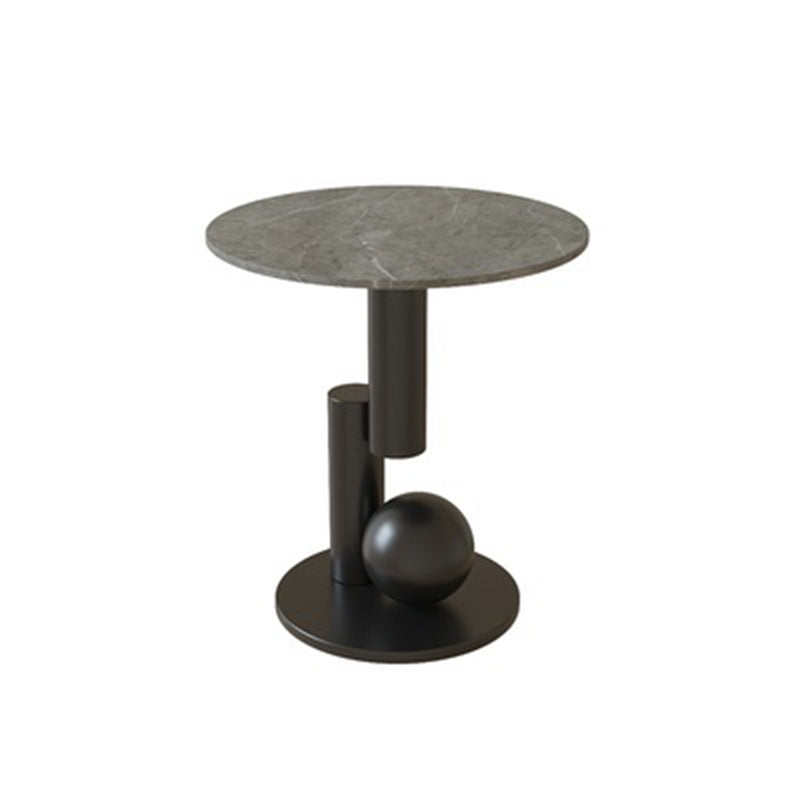 Contemporary Style Round Side Table Novelty End Table with Metal Base