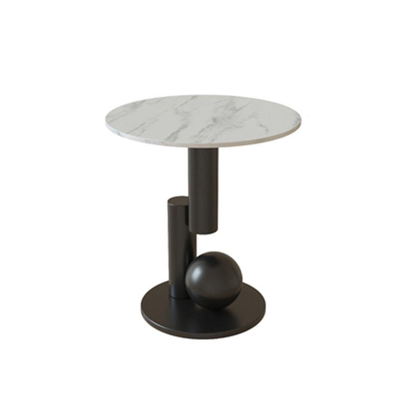 Contemporary Style Round Side Table Novelty End Table with Metal Base