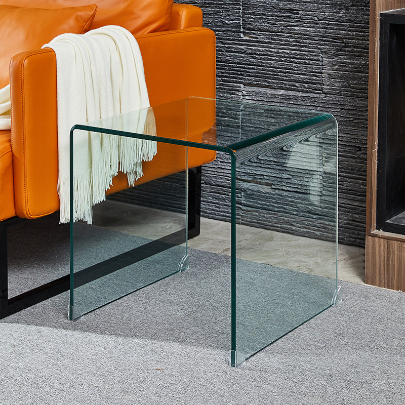 Contemporary Transparent Side Table Novelty Small Glass End Table for Home