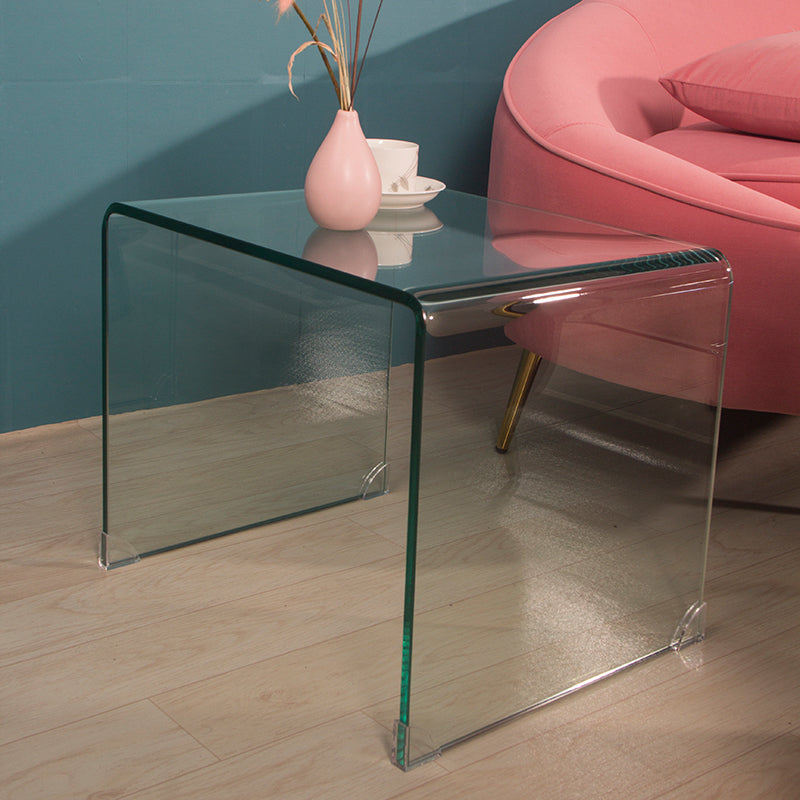 Contemporary Transparent Side Table Novelty Small Glass End Table for Home