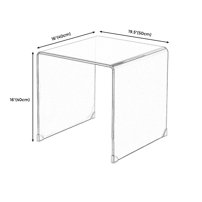 Contemporary Transparent Side Table Novelty Small Glass End Table for Home