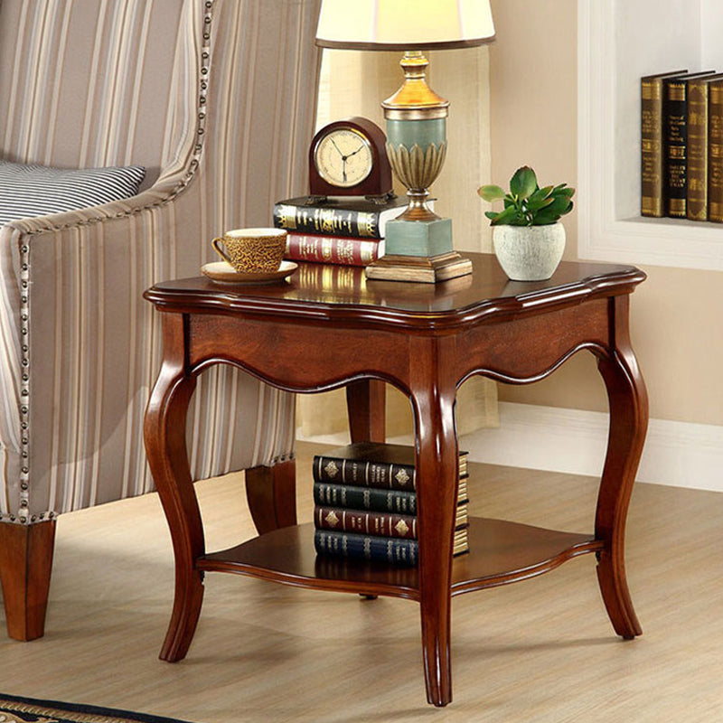 Traditional Square End Table 4 Legs Sofa Side End Table for Living Room