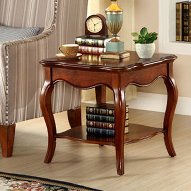 Traditional Square End Table 4 Legs Sofa Side End Table for Living Room