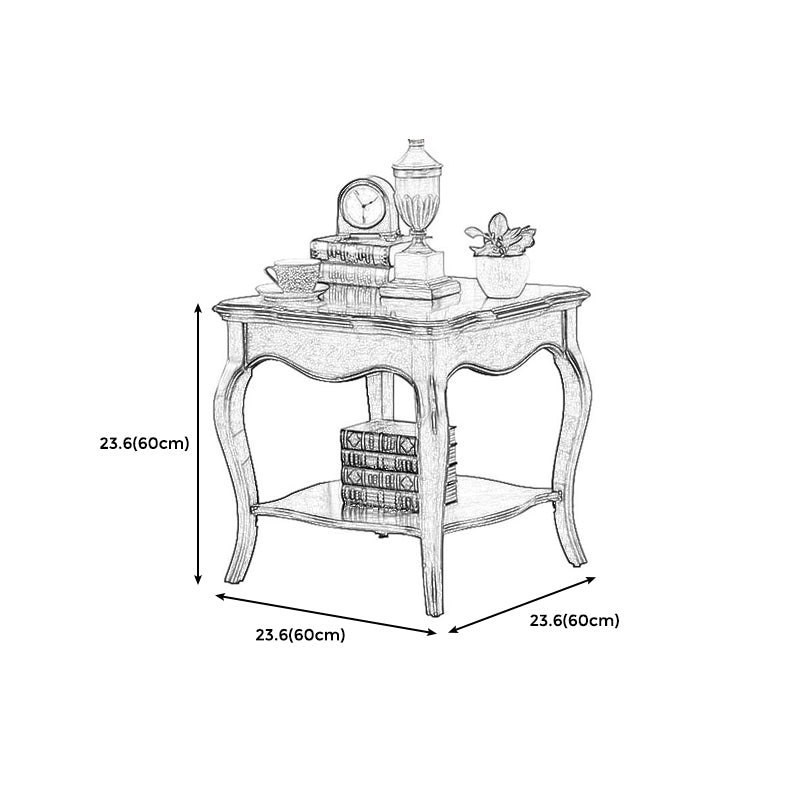 Traditional Square End Table 4 Legs Sofa Side End Table for Living Room