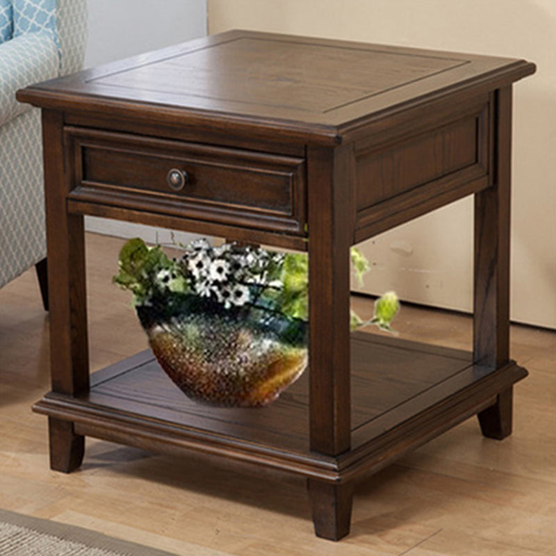 Traditional Ashwood Side End Table Lacquered Sofa End Table for Living Room