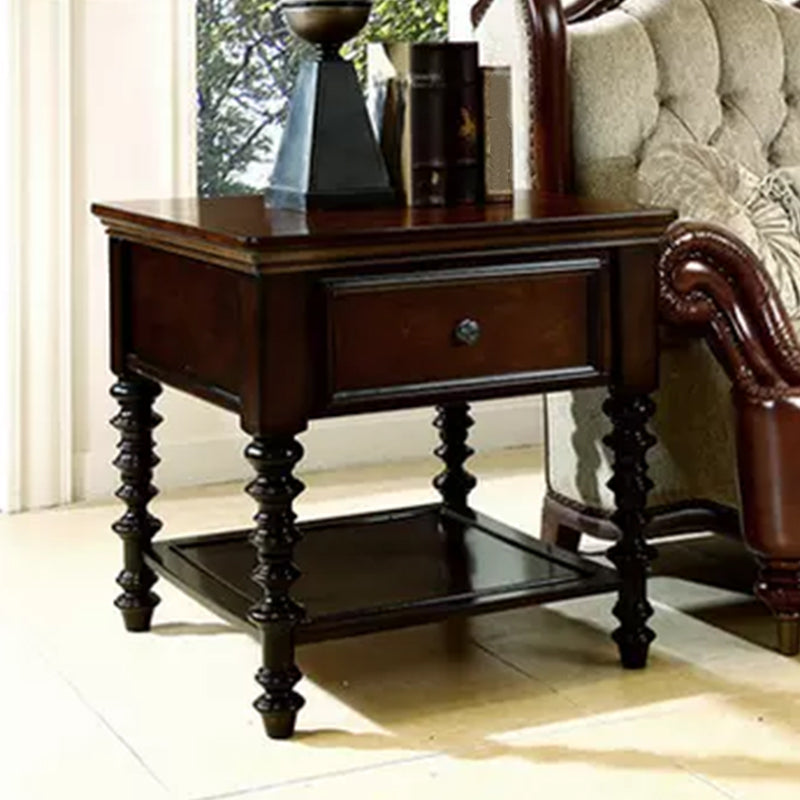 Traditional Ashwood Side End Table Lacquered Sofa End Table for Living Room