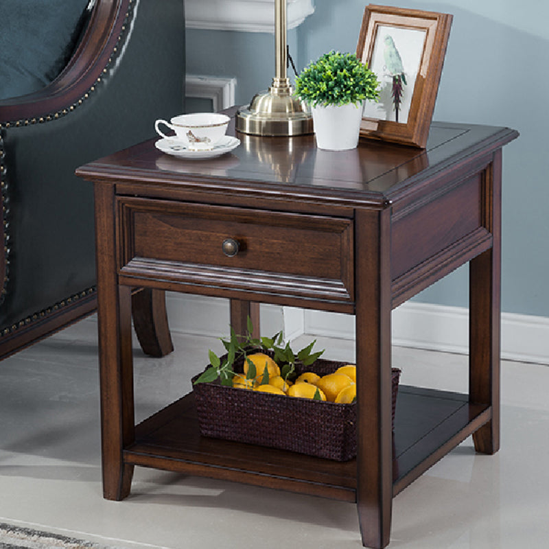 Traditional Ashwood Side End Table Lacquered Sofa End Table for Living Room