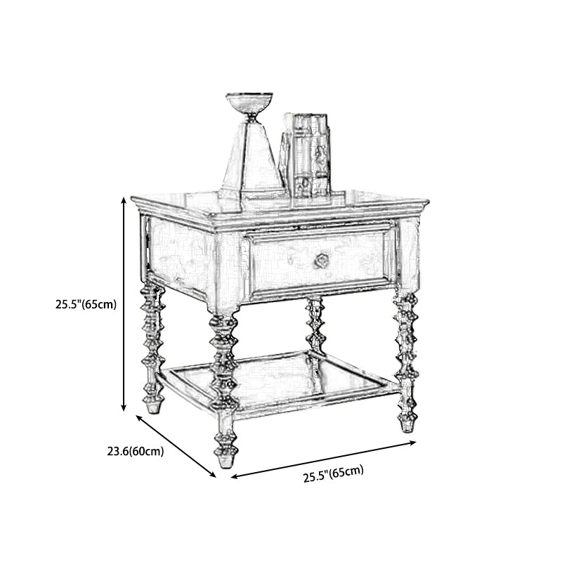 Traditional Ashwood Side End Table Lacquered Sofa End Table for Living Room