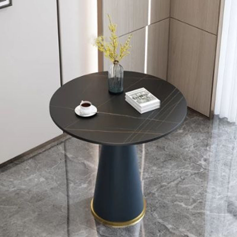 24" L X 24" W Modern Round Side Table with Metal Pedestal Leg