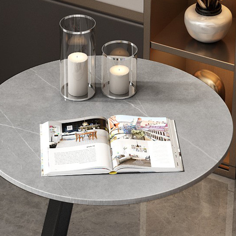 18-inch Pedestal End Table Modern Marble Top Side Table for Living Room