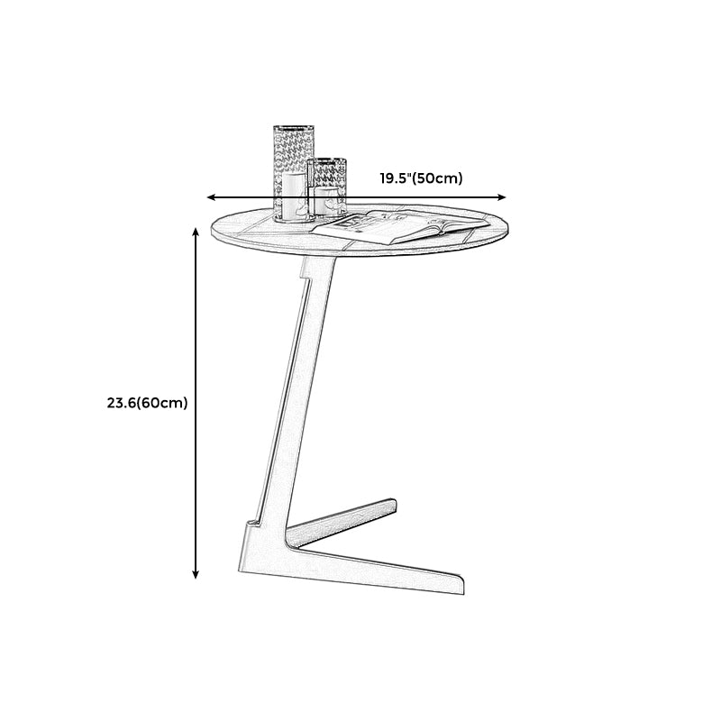 18-inch Pedestal End Table Modern Marble Top Side Table for Living Room