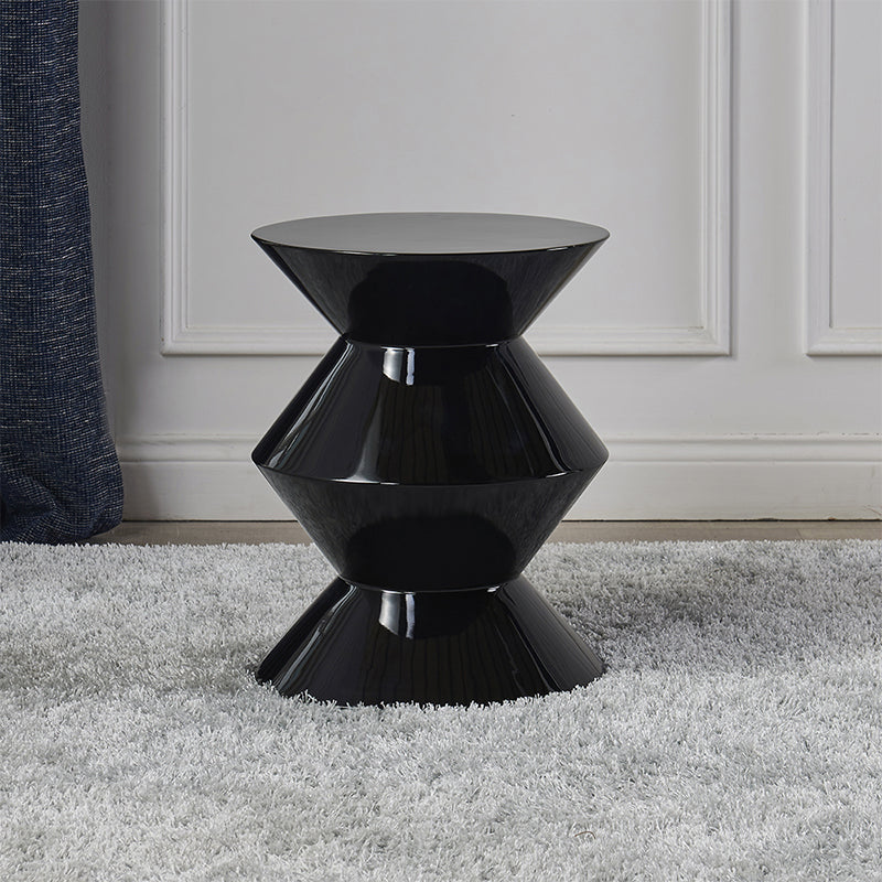 Mid-Century Modern Round Top Sofa Side Table Abstract End Table for Living Room