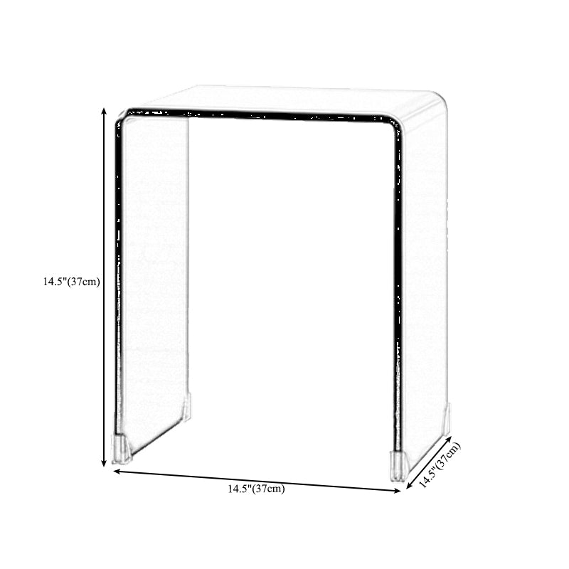 Modern Clear/Smoky Glass Sofa Side Table Rectangular Sled End Table