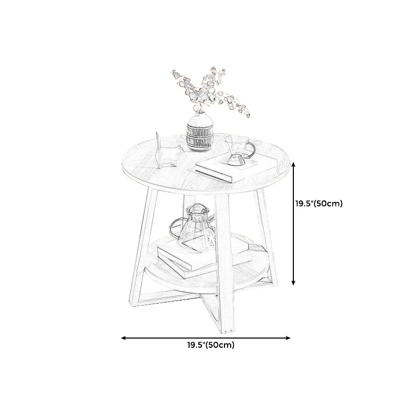 21.7" Wood Accent Accent Side Table, Solid Wood in Natural Finish