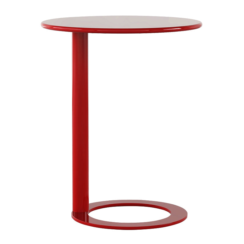 26" Tall Metal End Table Round Modern Pedestal Accent Side Table