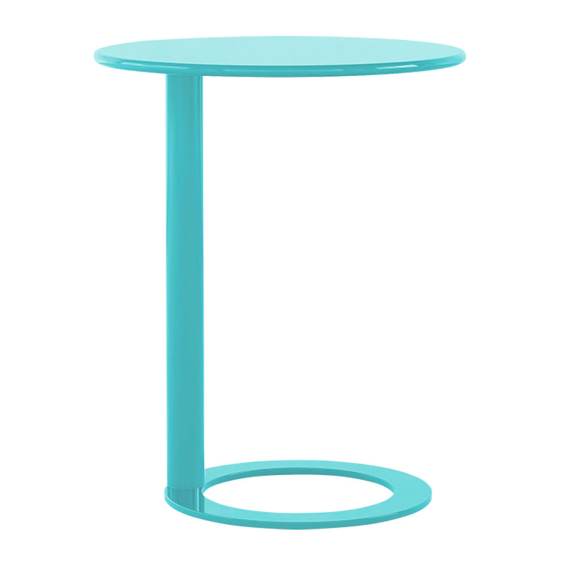 26" Tall Metal End Table Round Modern Pedestal Accent Side Table