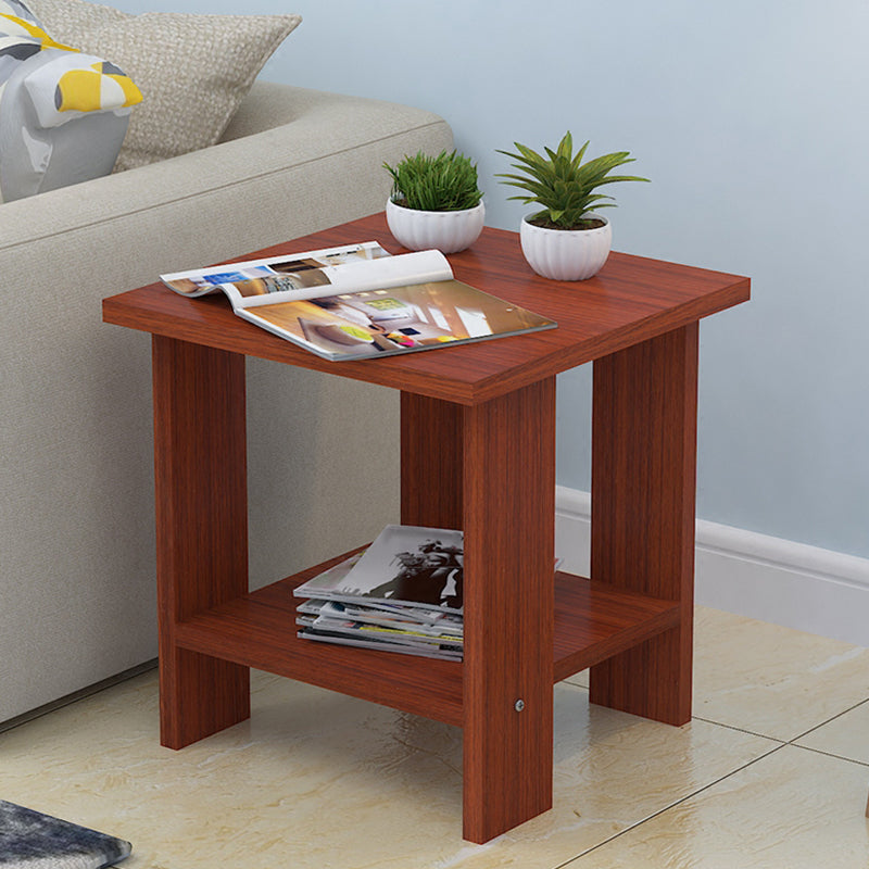 Contemporary Wooden Side Table One Shelf End Table With Four Legs