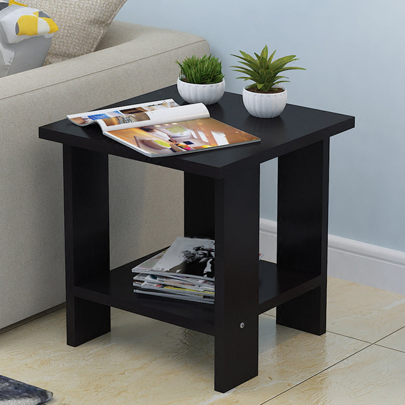 Contemporary Wooden Side Table One Shelf End Table With Four Legs